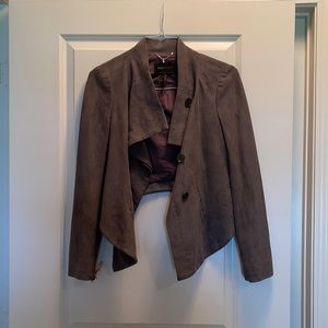 BCBG Maxazria suede-like gray jacket